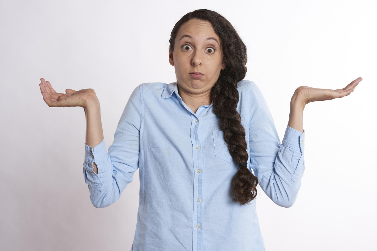 Woman confused, CBD and THC